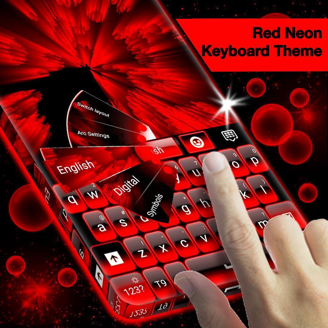 Red Neon Keyboard Theme