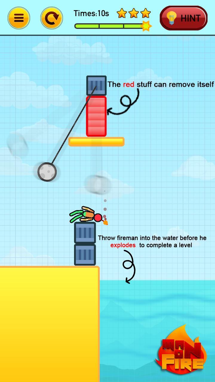 Stickman On Fire : Stickman Games Fun Physics