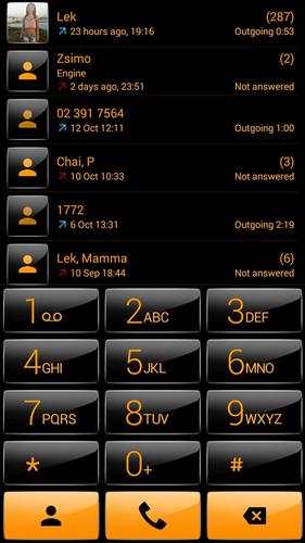 Dialer Theme G Black Orange