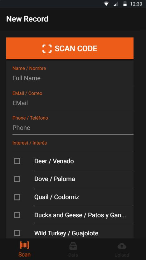 REGISTRO CAZA Y PESCA TAM