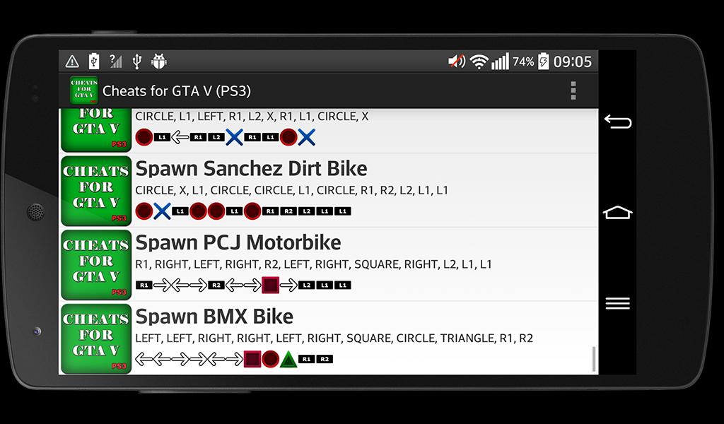 Cheats for GTA 5 (PS3)