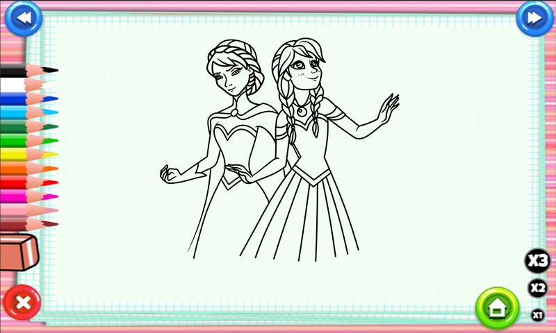Elsa And Anna Colouring Games